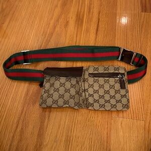 GUCCI GC Canvas belt bag